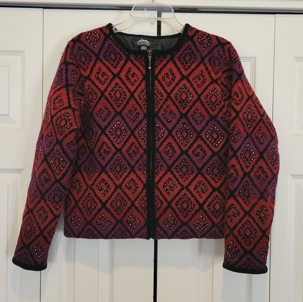 Icelandic Design Wool/Cotton Women's Zip Sweater M/L
